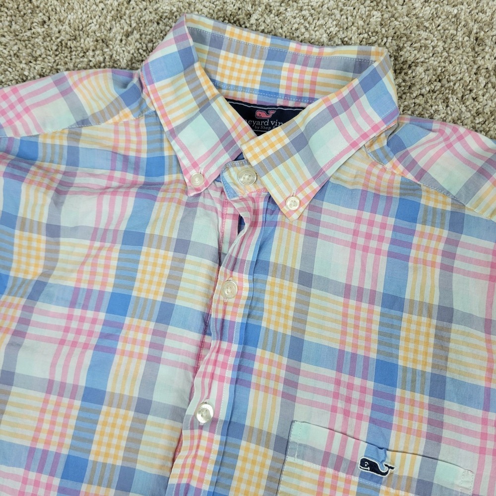 Vineyard Vines Slim Fit Tucker Mens Medium Multicolor Plaid Button Down LS